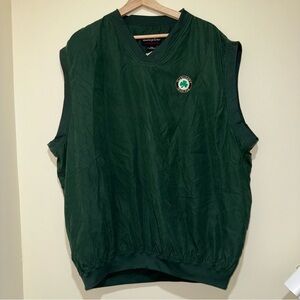 Men’s Weather Proof Brand Green Vintage Embroidered Sweater Vest Jacket Size: 2X